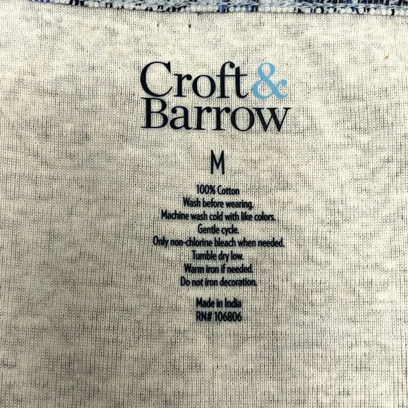 Croft & Barrow® Three Quarter Sleeve Printed Tunic Size M, Blue - Picture 3 of 9